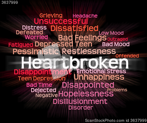 Image of Heartbroken Word Shows Heavy Hearted And Disconsolate