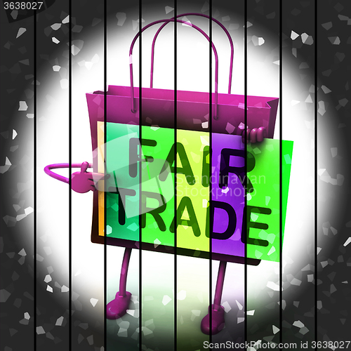 Image of Fair Trade Shopping Bag Represents Equal Deals and Exchange