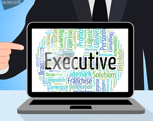 Image of Executive Word Represents Senior Administrator And Chairwoman