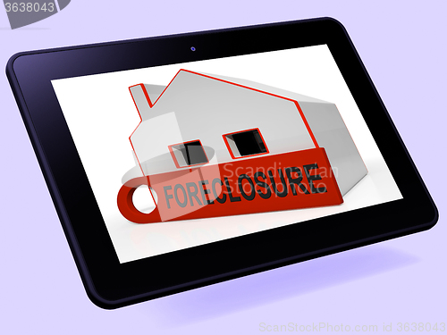 Image of Foreclosure House Tablet Shows Repayments Stopped And Repossessi