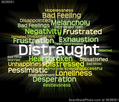 Image of Distraught Word Shows Worked Up And Anguish