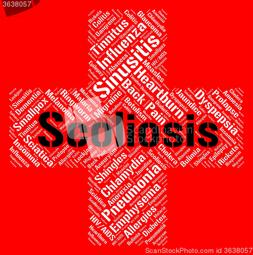 Image of Scoliosis Word Shows Ill Health And Ailment