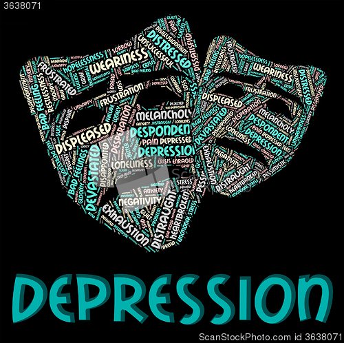 Image of Depression Word Represents Hopelessness Sad And Text