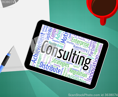 Image of Consulting Word Means Take Counsel And Ask