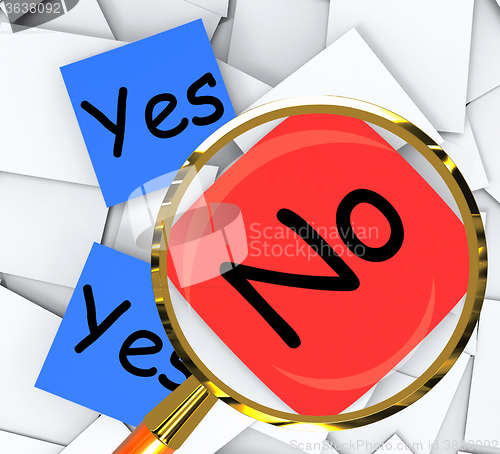 Image of Yes No Post-It Papers Show Accept Or Decline