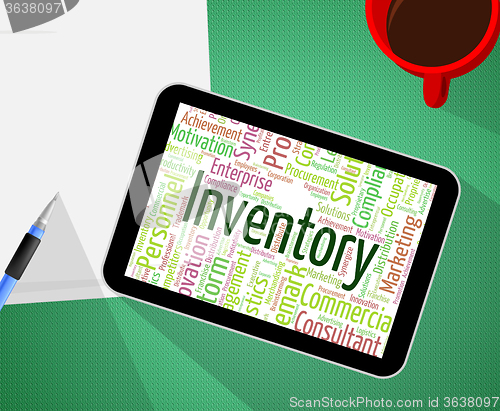Image of Inventory Word Shows Text Words And Stocks