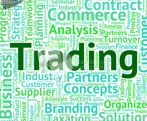 Image of Trading Word Means Wordcloud Text And Commerce