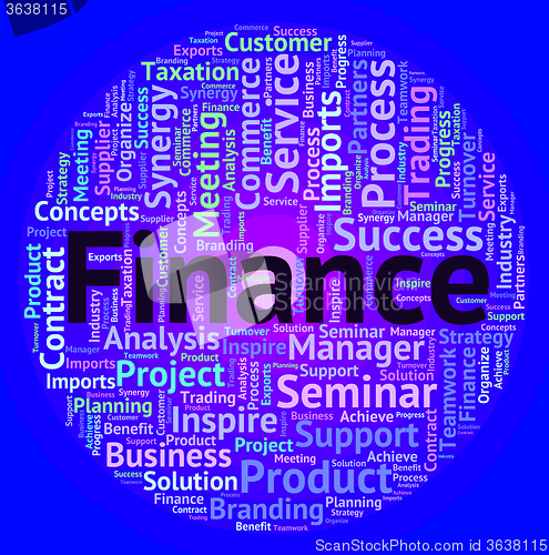 Image of Finance Word Shows Text Accounting And Business