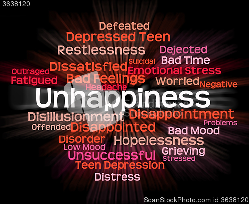 Image of Unhappiness Word Represents Grief Stricken And Dejected