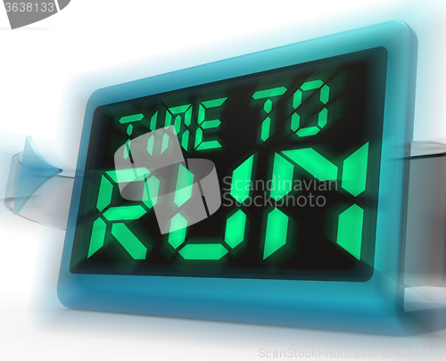 Image of Time To Run Digital Clock Means Under Pressure And Must Leave