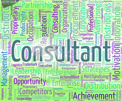 Image of Consultant Word Means Consulting Wordcloud And Authority