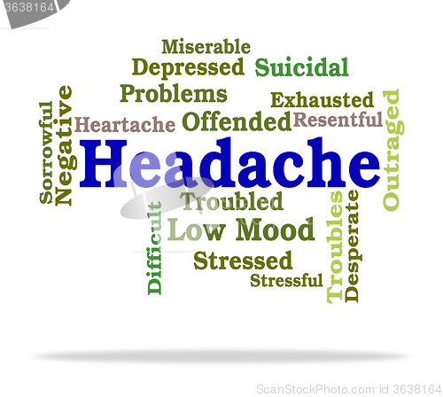 Image of Headache Word Means Wordcloud Migraines And Cephalalgia