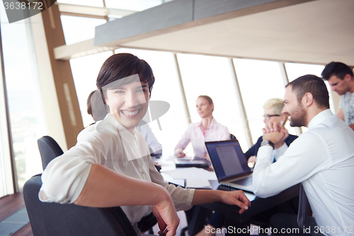 Image of business woman on meeting