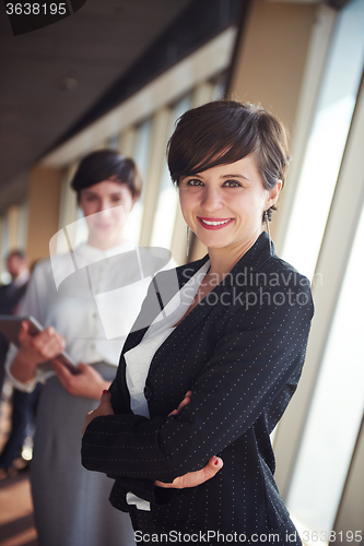 Image of business people group, females as team leaders