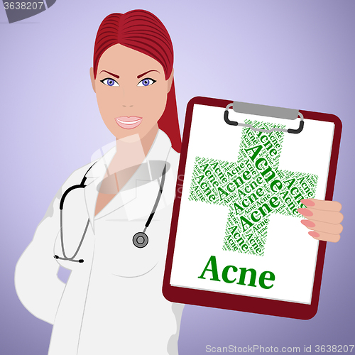 Image of Acne Word Indicates Ill Health And Affliction