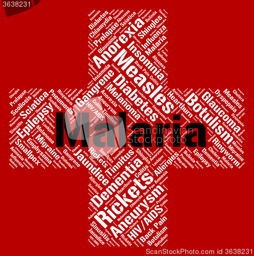 Image of Malaria Word Shows Ill Health And Disability