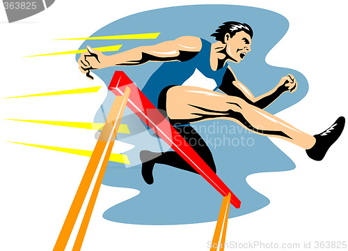 Image of Athlete jumping a hurdle