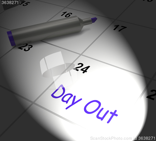 Image of Day Out Calendar Displays Excursion Trip Or Visiting