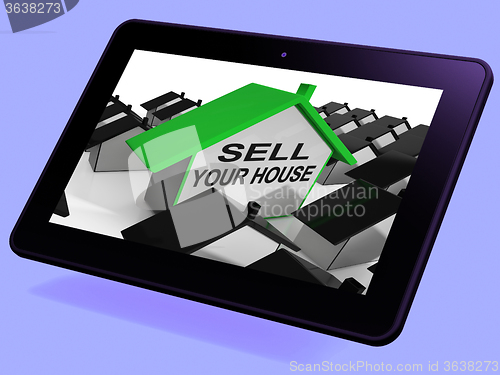Image of Sell Your House Home Tablet Means Marketing Property
