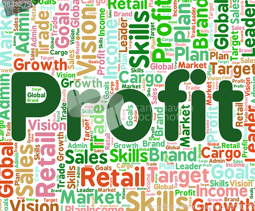 Image of Profit Word Means Earns Profits And Wordcloud