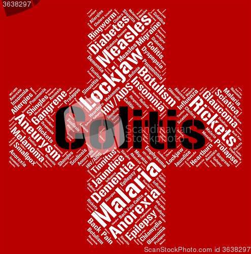Image of Colitis Word Represents Inflammatory Bowel Disease And Ailments
