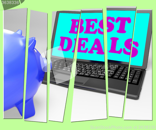 Image of Best Deals Piggy Bank Shows Online Bargains And Savings