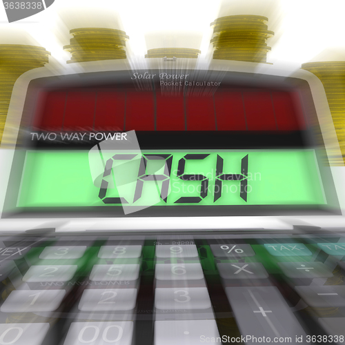 Image of Cash Calculated Means Finances Savings Or Loan