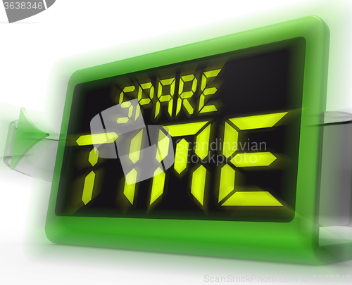 Image of Spare Time Digital Clock Means Leisure Or Relaxation