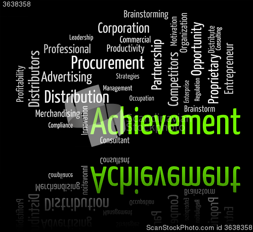 Image of Achievement Word Represents Attainment Words And Victory