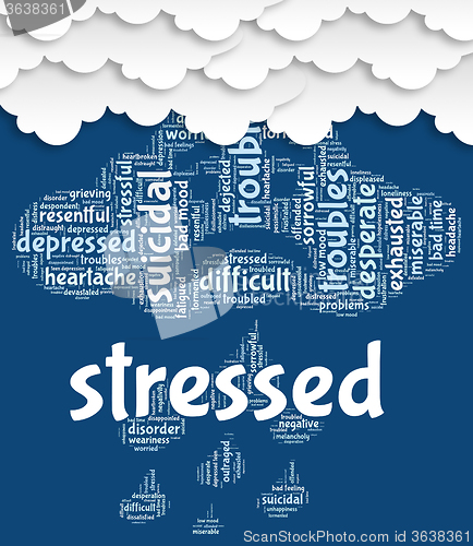 Image of Stressed Word Shows Overload Wordcloud And Words