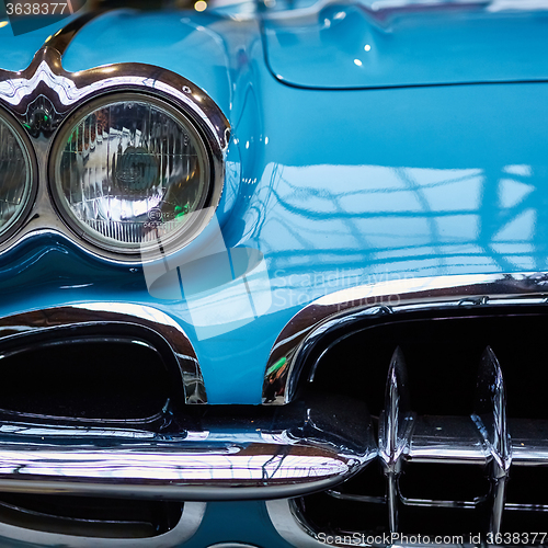 Image of Detail of classic car. 