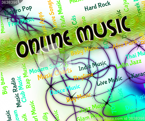 Image of Online Music Indicates World Wide Web And Harmonies