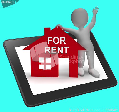 Image of For Rent House Tablet Shows Rental Or Lease Property