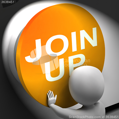 Image of Join Up Pressed Means Subscribe Or Become A Member