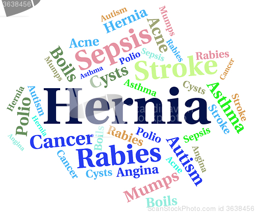 Image of Hernia Word Shows Incisional Hernias And Disorders