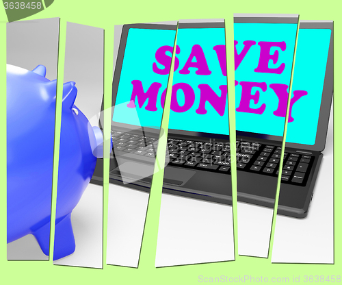 Image of Save Money Piggy Bank Shows Spare Cash And Savings