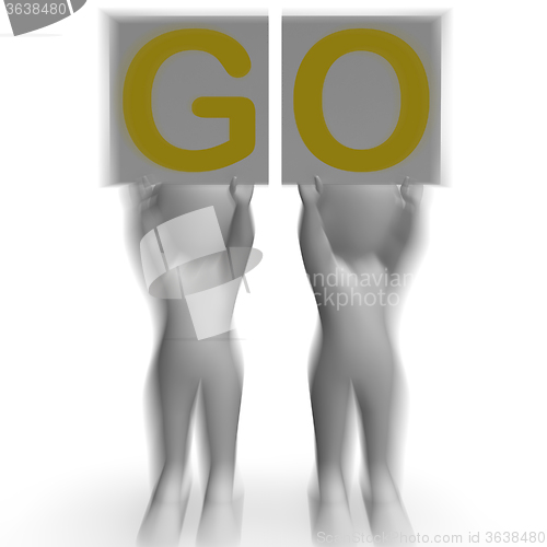 Image of GO Placards Show Car Race Start Or Motivation