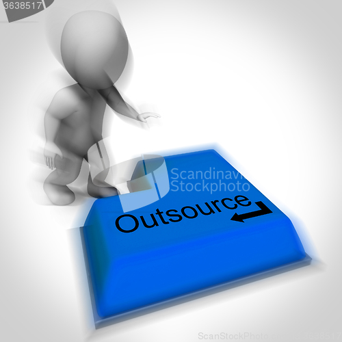 Image of Outsource Keyboard Shows Subcontracting And Hiring Freelancers