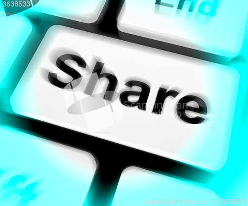 Image of Share Keyboard Shows Sharing Webpage Or Picture Online