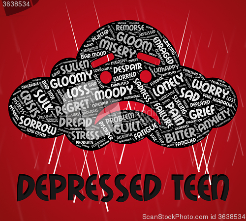 Image of Depressed Word Indicates Sorrow Despair And Distress