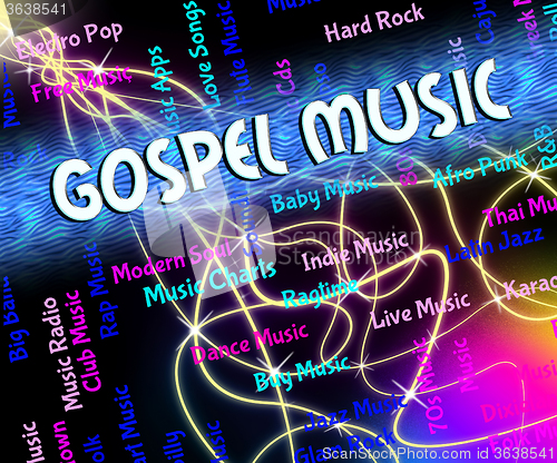 Image of Gospel Music Shows Christian Teaching And Audio