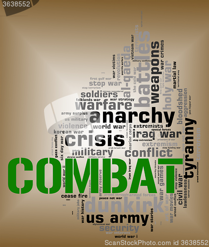 Image of Combat Word Shows Military Action And Attack