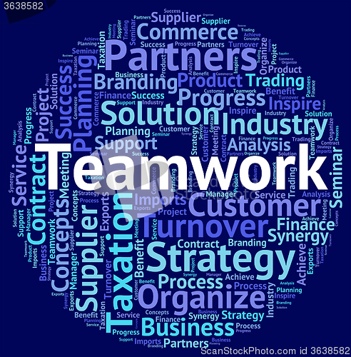 Image of Teamwork Word Shows Organization Cooperation And Together