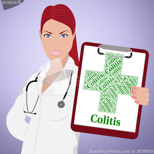 Image of Colitis Word Indicates Inflammatory Bowel Disease And Affliction