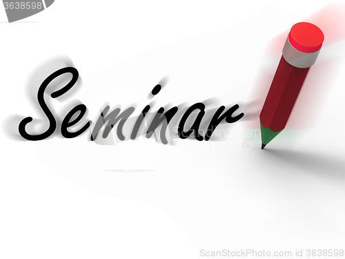 Image of Seminar with Pencil Displays Written Appointment for a Business 