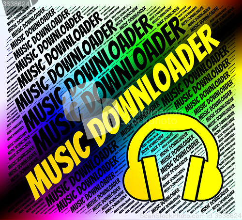 Image of Music Downloader Indicates Sound Tracks And Application