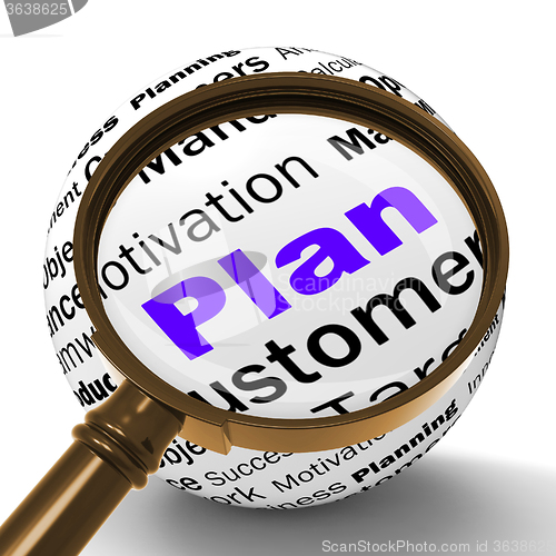 Image of Plan Magnifier Definition Means Planning Or Objective Managing