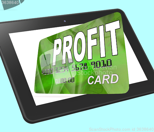 Image of Profit on Credit Debit Card Calculated Shows Earn Money