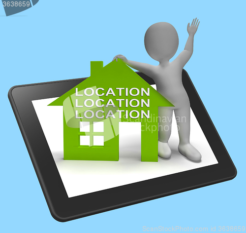 Image of Location Location Location House Tablet Shows Perfect Property A