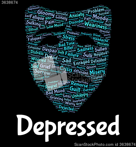 Image of Depressed Word Means Despair Words And Text